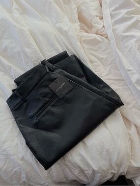 JLUXLABEL Black Levine Faux-Leather Trousers